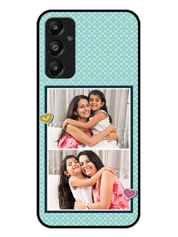 Custom Galaxy M14 4G Custom Glass Phone Case - 2 Image Holder With Pattern Design