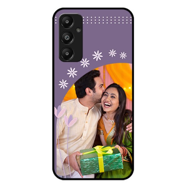Galaxy M14 4G Custom Glass Phone Case - Lavender Flowers Design