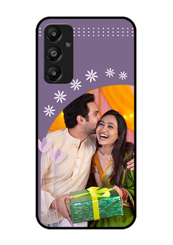 Galaxy M14 4G Custom Glass Phone Case - Lavender Flowers Design