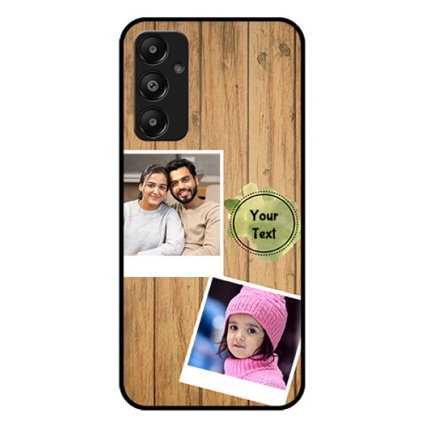 Galaxy M14 4G Custom Glass Phone Case - Wooden Texture Design