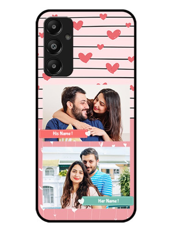 Custom Galaxy M14 4G Custom Glass Phone Case - Photo With Heart Design
