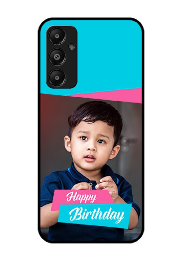 Galaxy M14 4G Custom Glass Phone Case - Image Holder With 2 Color Design