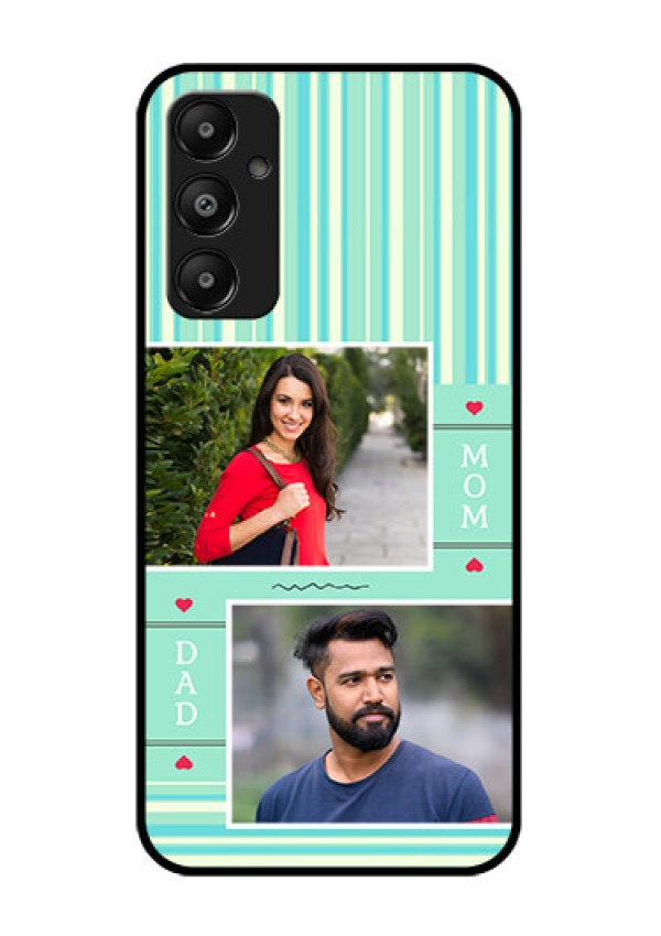 Galaxy M14 4G Custom Glass Phone Case - Mom & Dad Pic Design