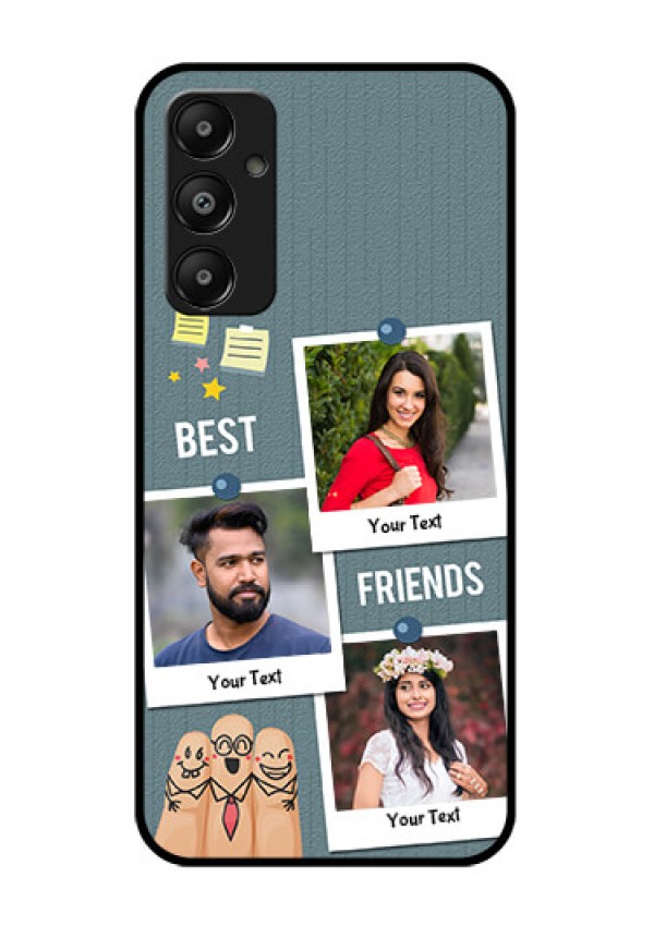 Galaxy M14 4G Custom Glass Phone Case - Sticky Frames And Friendship Design