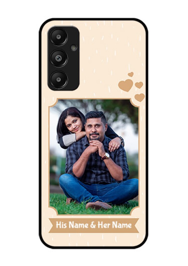 Galaxy M14 4G Custom Glass Phone Case - With Confetti Love Design