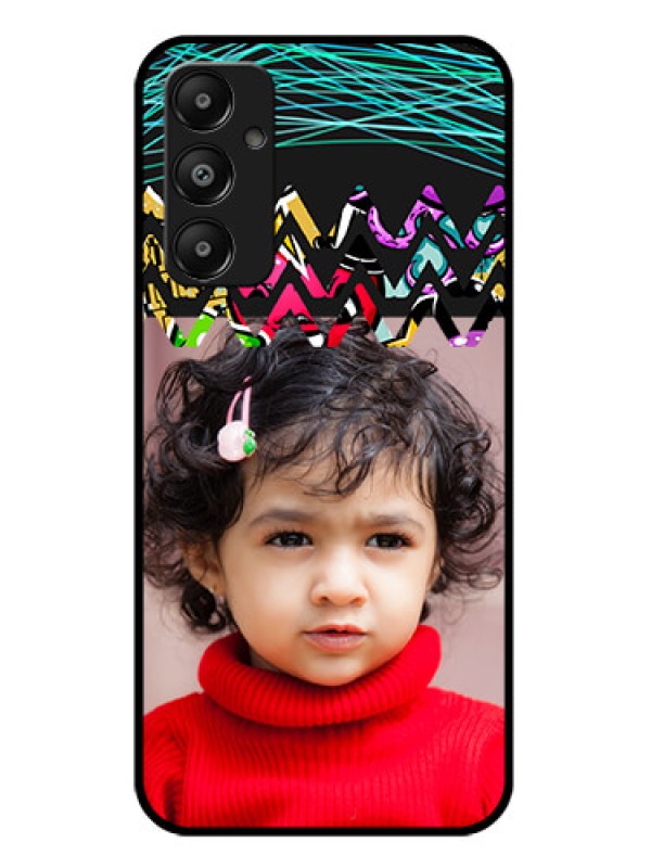 Custom Galaxy M14 4G Custom Glass Phone Case - Neon Abstract Design