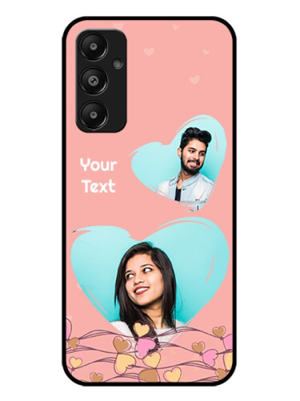 Custom Galaxy M14 4G Custom Glass Phone Case - Love Doodle Design