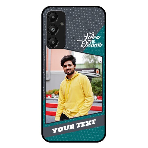 Galaxy M14 4G Custom Glass Phone Case - Background Pattern Design With Quote Galaxy M14 4G Custom Glass Phone Case - Background Pattern Design With Quote
