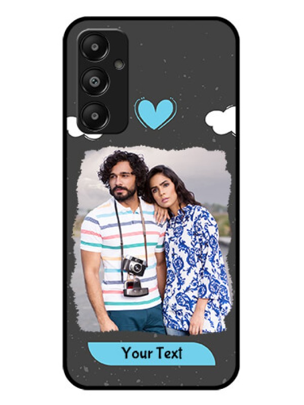 Custom Galaxy M14 4G Custom Glass Phone Case - Splashes With Love Doodles Design