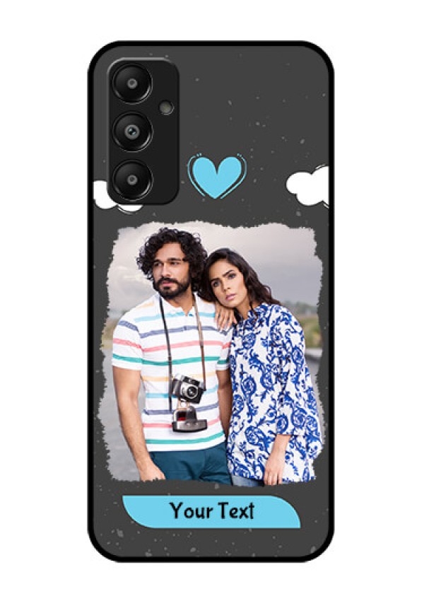 Galaxy M14 4G Custom Glass Phone Case - Splashes With Love Doodles Design