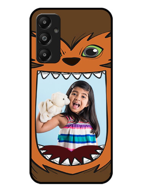 Custom Galaxy M14 4G Custom Glass Phone Case - Owl Monster Back Case Design