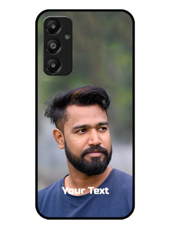 Custom Galaxy M14 4G Custom Glass Phone Case - Photo With Text Design