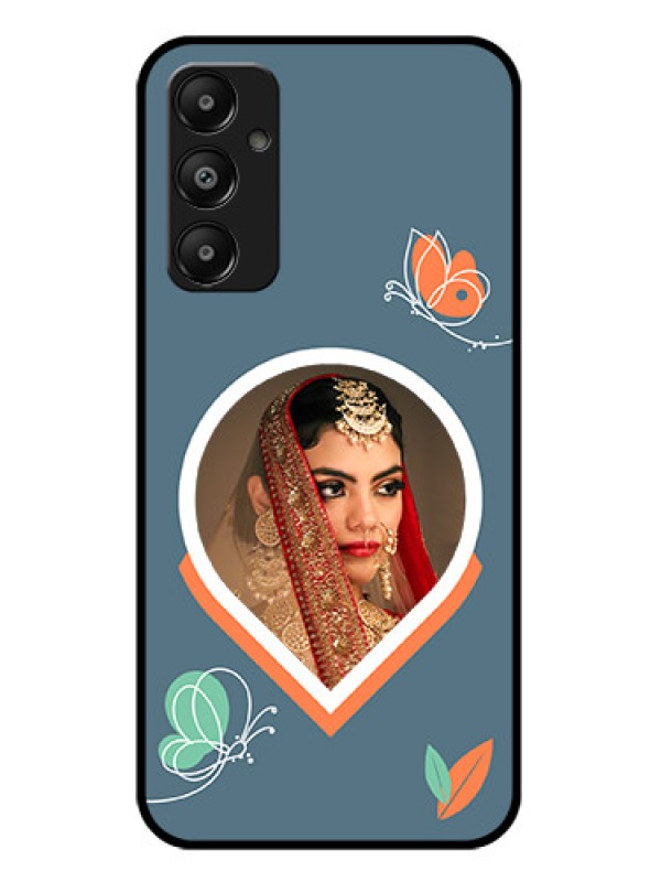 Custom Galaxy M14 4G Custom Glass Phone Case - Droplet Butterflies Design