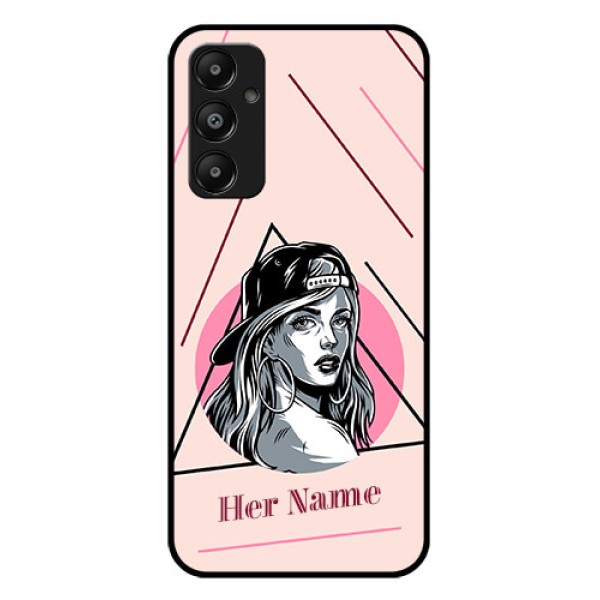 Galaxy M14 4G Custom Glass Phone Case - Rockstar Girl Design