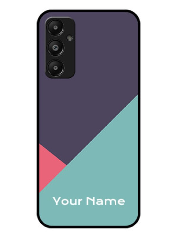 Custom Galaxy M14 4G Custom Glass Phone Case - Tri Color Abstract Design