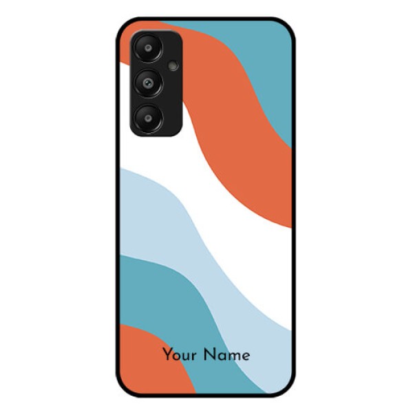 Galaxy M14 4G Custom Glass Phone Case - Coloured Waves Design