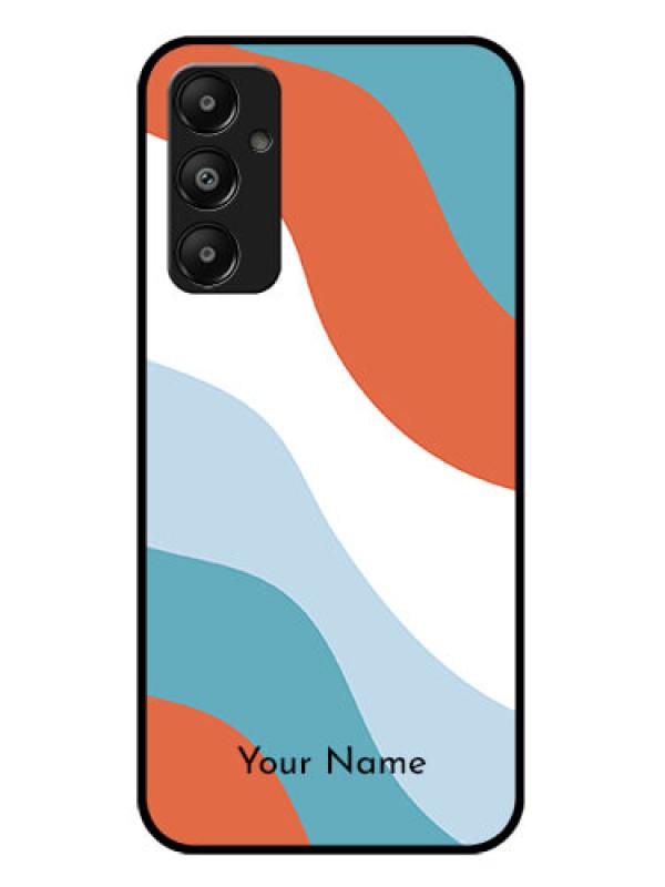 Custom Galaxy M14 4G Custom Glass Phone Case - Coloured Waves Design
