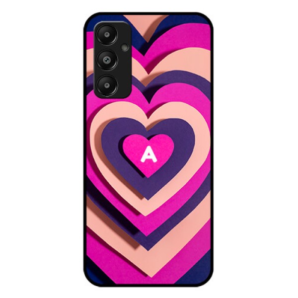 Galaxy M14 4G Custom Glass Phone Case - Cute Heart Pattern Design
