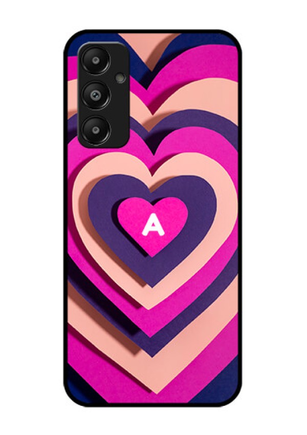 Galaxy M14 4G Custom Glass Phone Case - Cute Heart Pattern Design