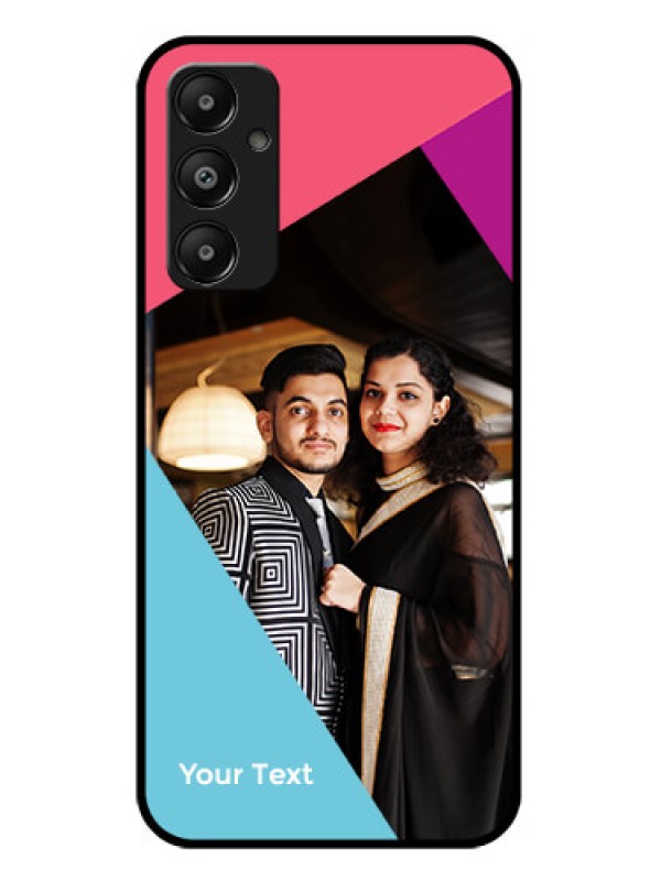Custom Galaxy M14 4G Custom Glass Phone Case - Stacked Triple Colour Design