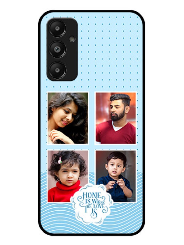 Custom Galaxy M14 4G Custom Glass Phone Case - Cute Love Quote With 4 Pic Upload Design