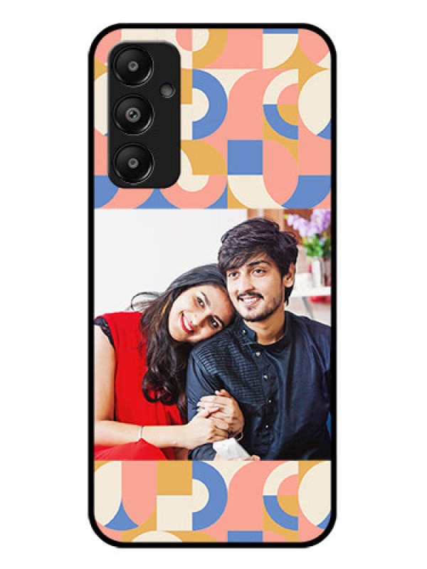 Custom Galaxy M14 4G Custom Glass Phone Case - Semi - Circle Maze Pattern Design