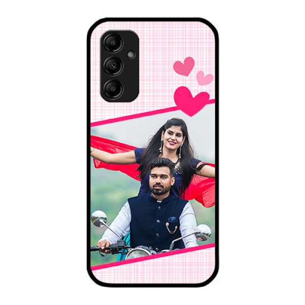 Galaxy M14 5G Custom Glass Phone Case - Love Shape Heart Design Galaxy M14 5G Custom Glass Phone Case - Love Shape Heart Design