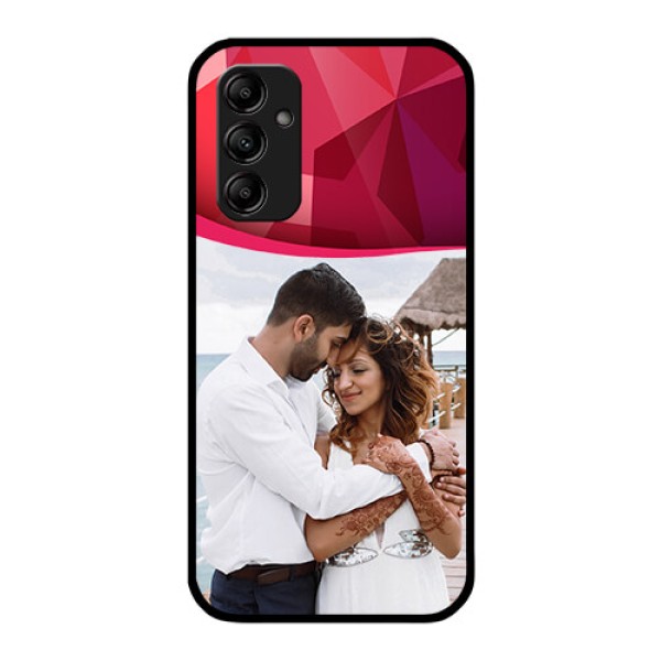 Galaxy M14 5G Custom Glass Mobile Case - Red Abstract Design