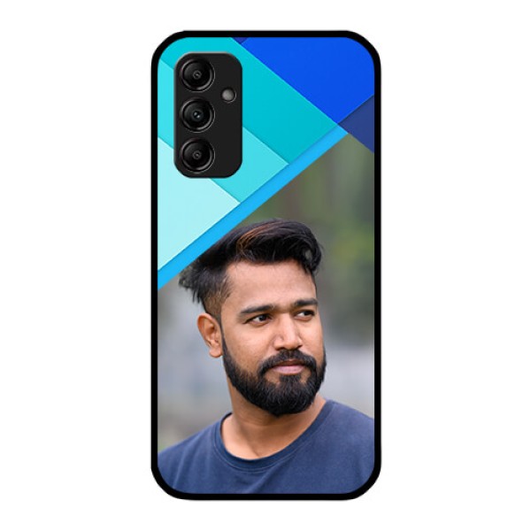 Galaxy M14 5G Custom Glass Phone Case - Blue Pattern Design