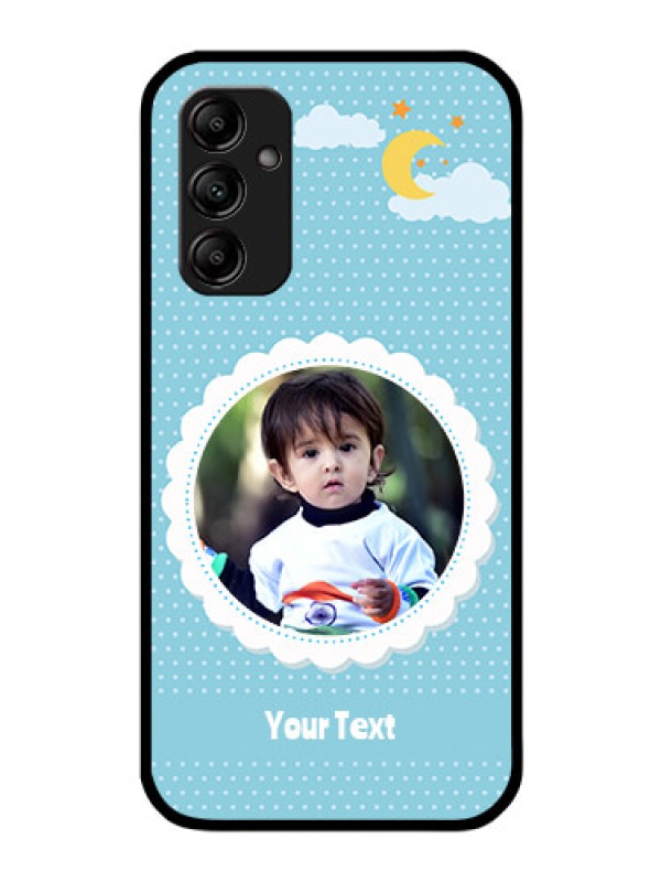 Custom Galaxy M14 5G Personalised Glass Phone Case - Violet Pattern Design