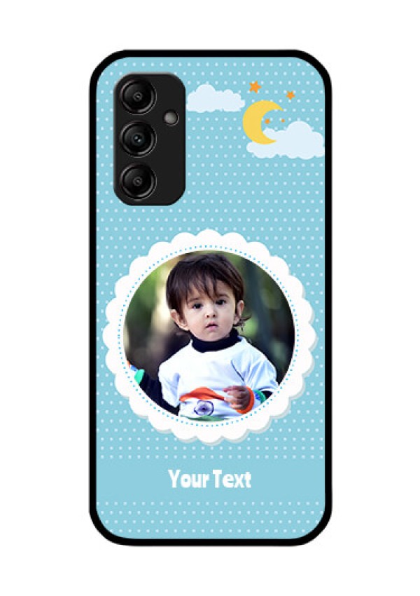 Galaxy M14 5G Personalised Glass Phone Case - Violet Pattern Design