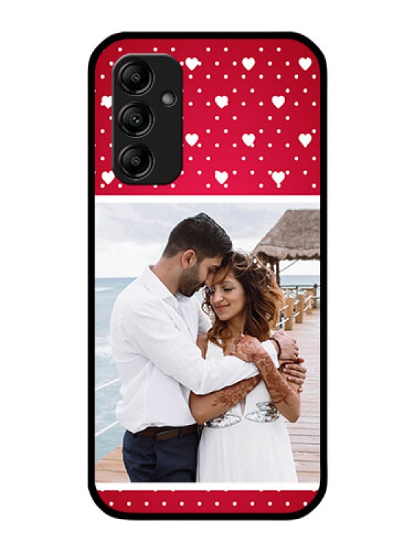 Custom Galaxy M14 5G Photo Printing on Glass Case - Hearts Mobile Case Design