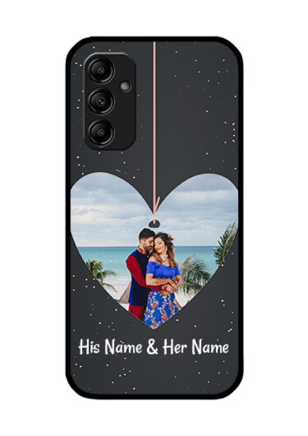 Galaxy M14 5G Custom Glass Phone Case - Hanging Heart Design