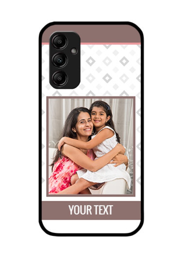 Galaxy M14 5G Photo Printing on Glass Case - Simple Diamond Design