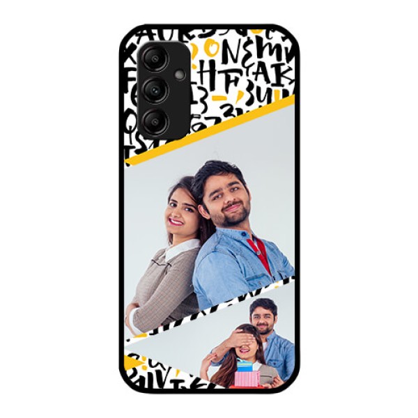 Galaxy M14 5G Custom Glass Mobile Case - Letters Pattern Design