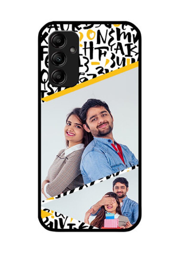 Galaxy M14 5G Custom Glass Mobile Case - Letters Pattern Design