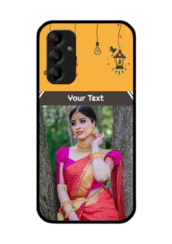 Galaxy M14 5G Custom Glass Mobile Case - with Family Picture and Icons