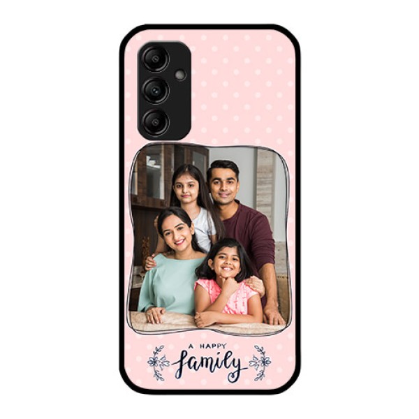 Galaxy M14 5G Custom Glass Phone Case - Family with Dots Design Galaxy M14 5G Custom Glass Phone Case - Family with Dots Design