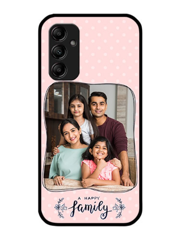 Custom Galaxy M14 5G Custom Glass Phone Case - Family with Dots Design