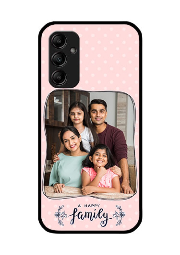 Galaxy M14 5G Custom Glass Phone Case - Family with Dots Design
