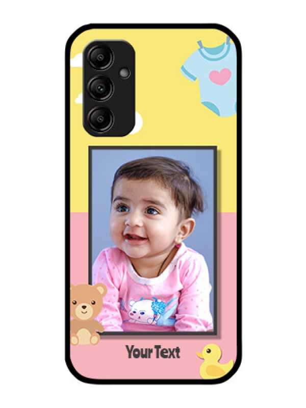 Custom Galaxy M14 5G Photo Printing on Glass Case - Kids 2 Color Design