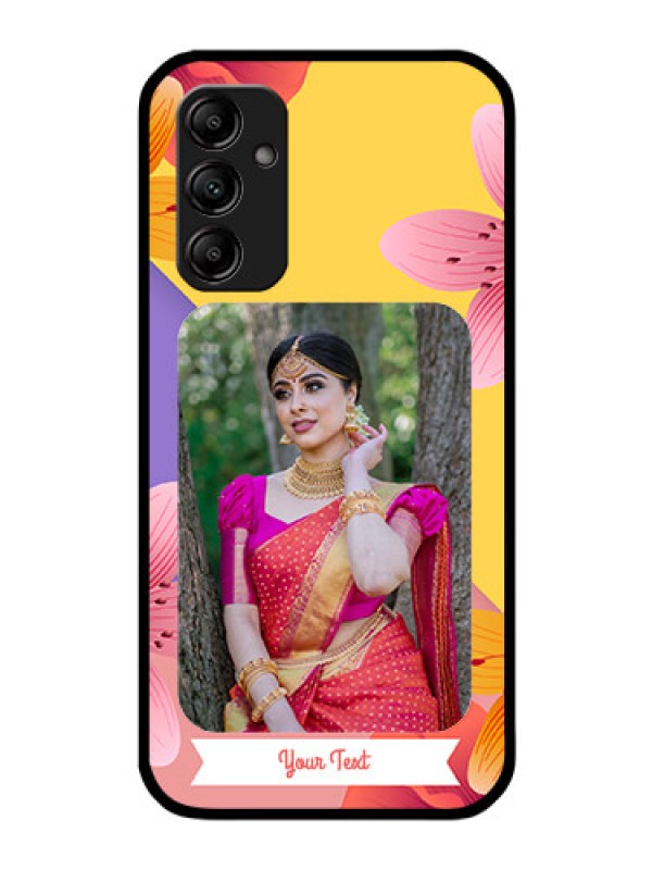 Custom Galaxy M14 5G Custom Glass Mobile Case - 3 Image With Vintage Floral Design