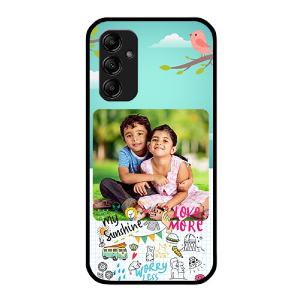 Galaxy M14 5G Photo Printing on Glass Case - Doodle love Design