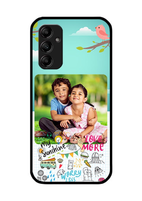 Galaxy M14 5G Photo Printing on Glass Case - Doodle love Design