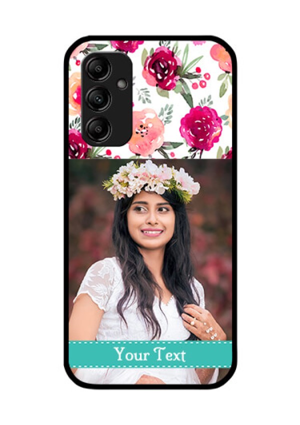 Galaxy M14 5G Custom Glass Phone Case - Watercolor Floral Design