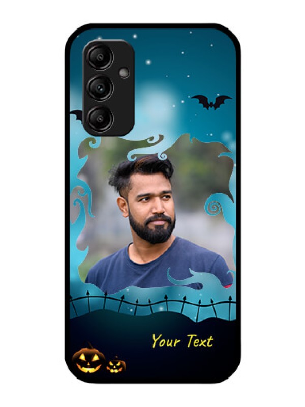 Custom Galaxy M14 5G Custom Glass Phone Case - Halloween frame design