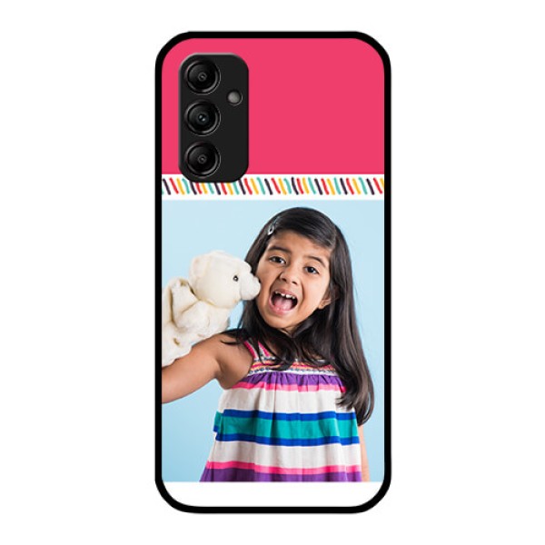 Galaxy M14 5G Personalized Glass Phone Case - Line art design