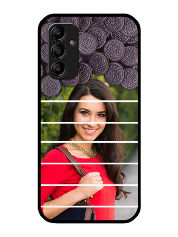 Custom Galaxy M14 5G Custom Glass Phone Case - with Oreo Biscuit Design