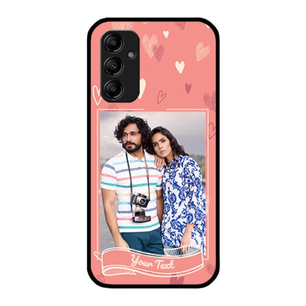 Galaxy M14 5G Custom Glass Phone Case - Love doodle art Design