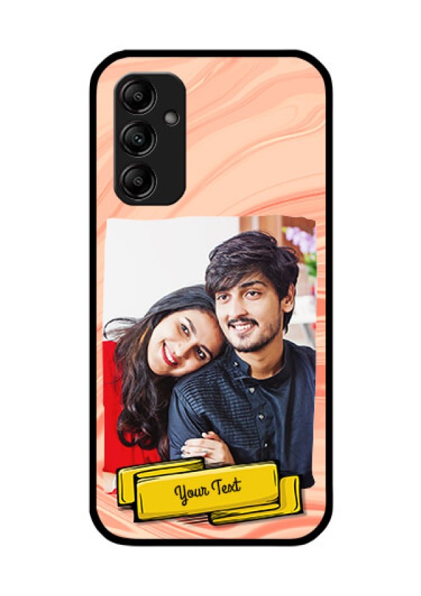 Galaxy M14 5G Personalized Glass Phone Case - Marble Texture Design